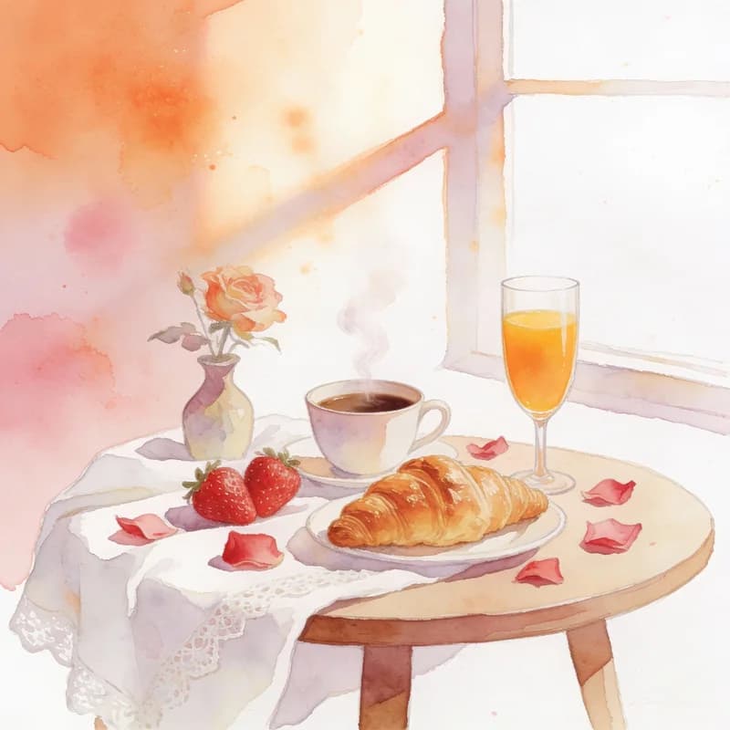 Café da Manhã Romântico no Hotel