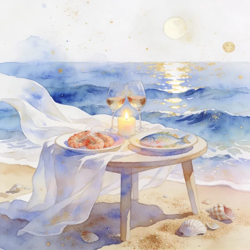 Jantar Romântico à Beira-mar